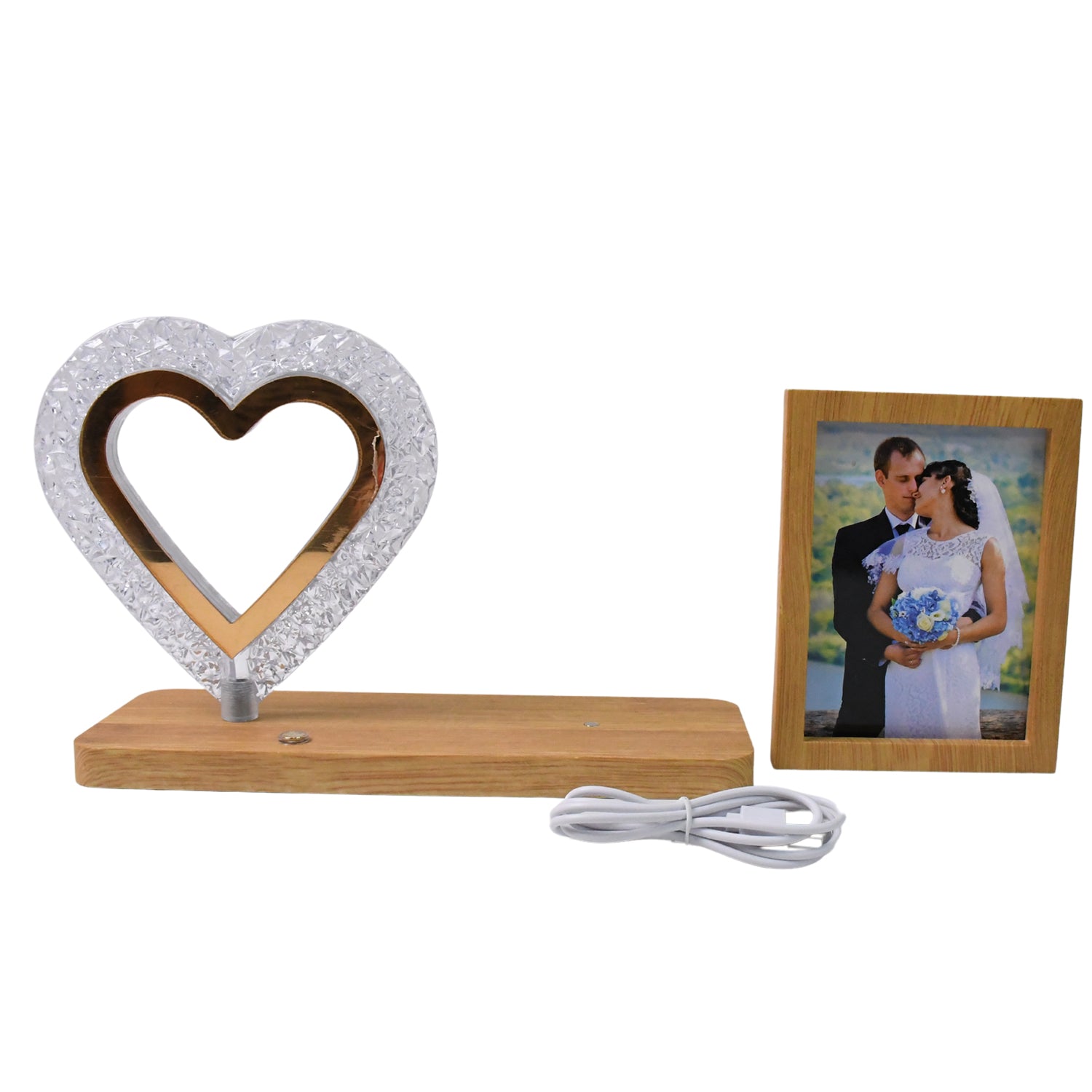 Heart Shape Cystal Led Lamp & Photo Frame Night Lamp | Wedding Gift | love couple Heart Shape Cystal Led Lamp & Photo Frame Night Lamp | Wedding Gift | love couple